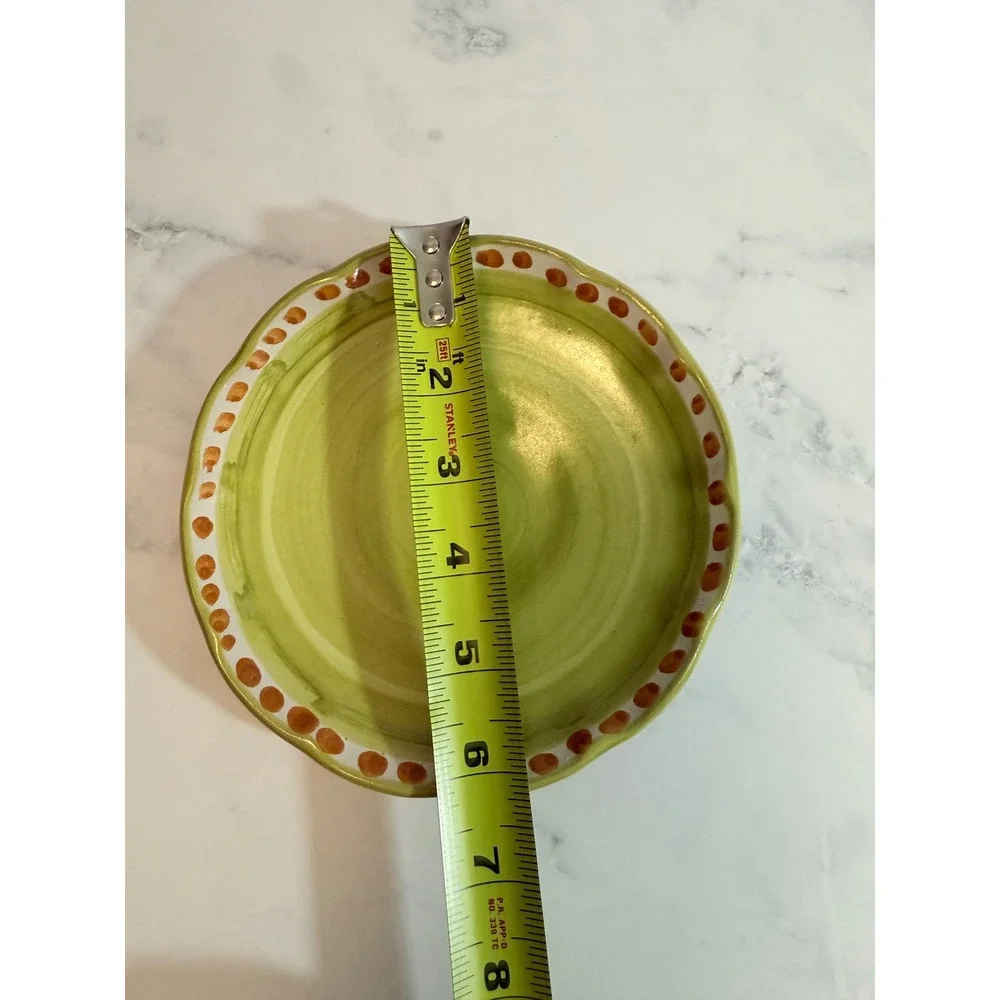 Ceramica Solimene Vietri Positano CAS Yellow‎ Chicken Saucer for Flat Coffee Cup
